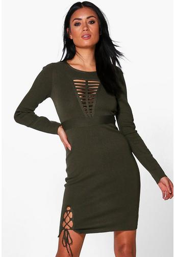 Frey Caged Detail Knitted Dress