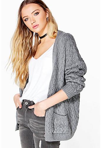 Eliza Cable Knit Chunky Cardigan