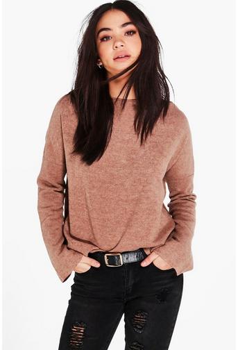 Sophie Slash Neck Marl Jumper