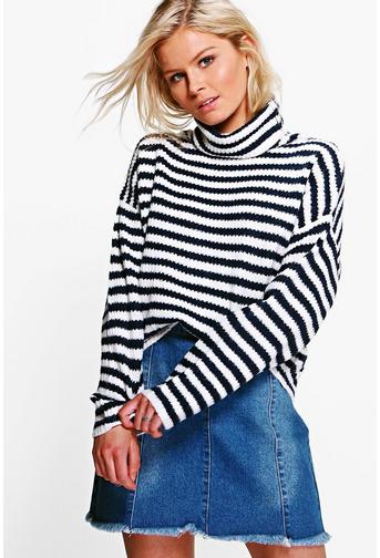 Emily Stripe Cowl Neck Jumper