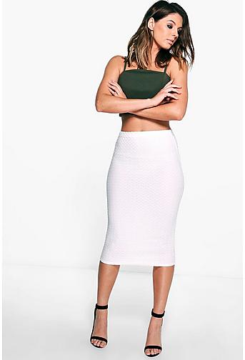 Amy Textured Midi Skirt