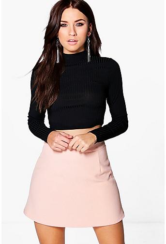 Orla Textured Woven A Line Mini Skirt