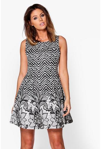 Beatrix Pattern Skater Dress