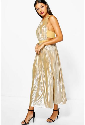 Collette Cut Out Metallic Maxi Dress