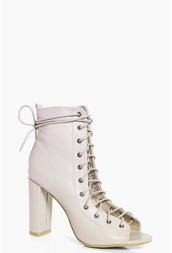 Maddison Peeptoe Lace Up Shoe Boot