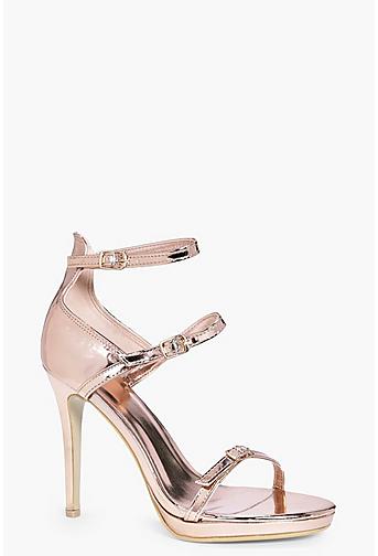 Lois Three Strap Barely There Heels