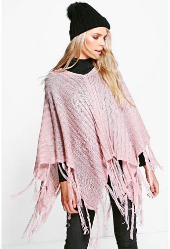 Eliza Knitted Tassel Poncho