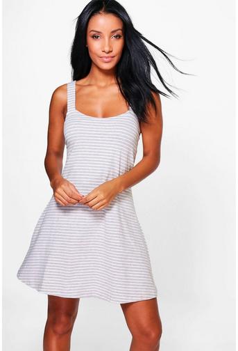 Emiko Stripe Sleeveless Skater Dress