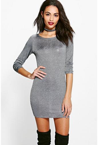 Toril Metallic Knit Bodycon Dress