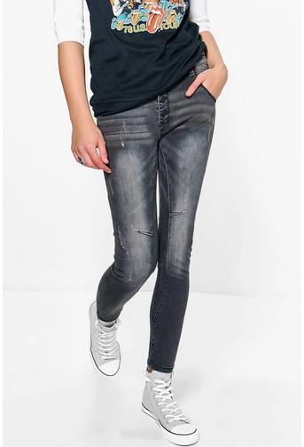 Alex Black Rip Detail Skinny Jeans