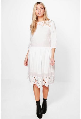 Lucy White Lace Smock Dress