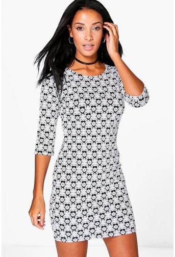 Jasmine 3/4 Sleeved Bodycon Dress