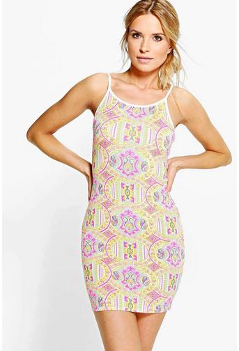 Leila Printed Strappy Bodycon Dress