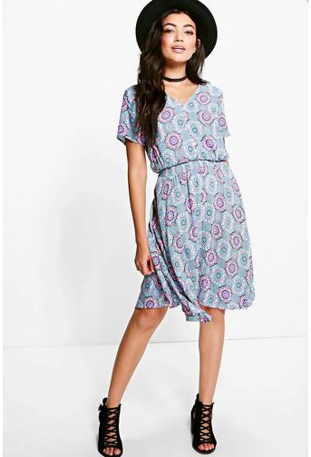 Poppy Printed Tea Dress