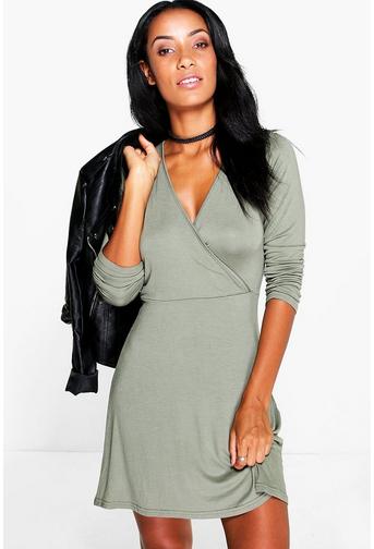 Eva Long Sleeve Wrap Dress