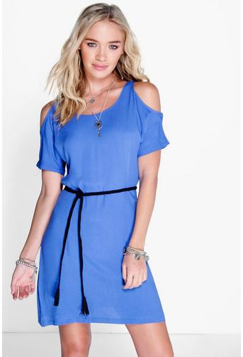 Charlotte Woven Cold Shoulder Dress