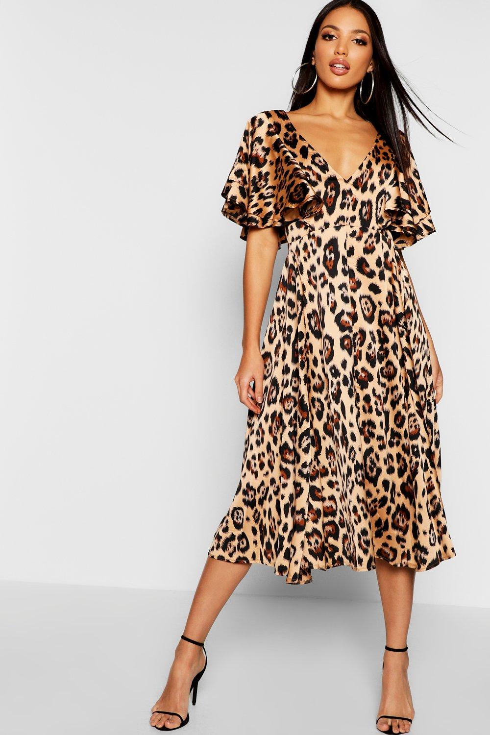 Платье Mango Suit леопардовое миди