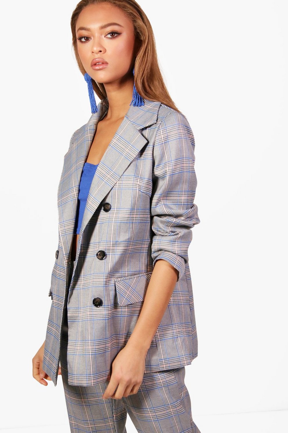 Image result for Frankie Checked Double Breasted Blazer