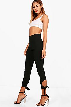 Adelheid Tie Ankle Crepe Leggings