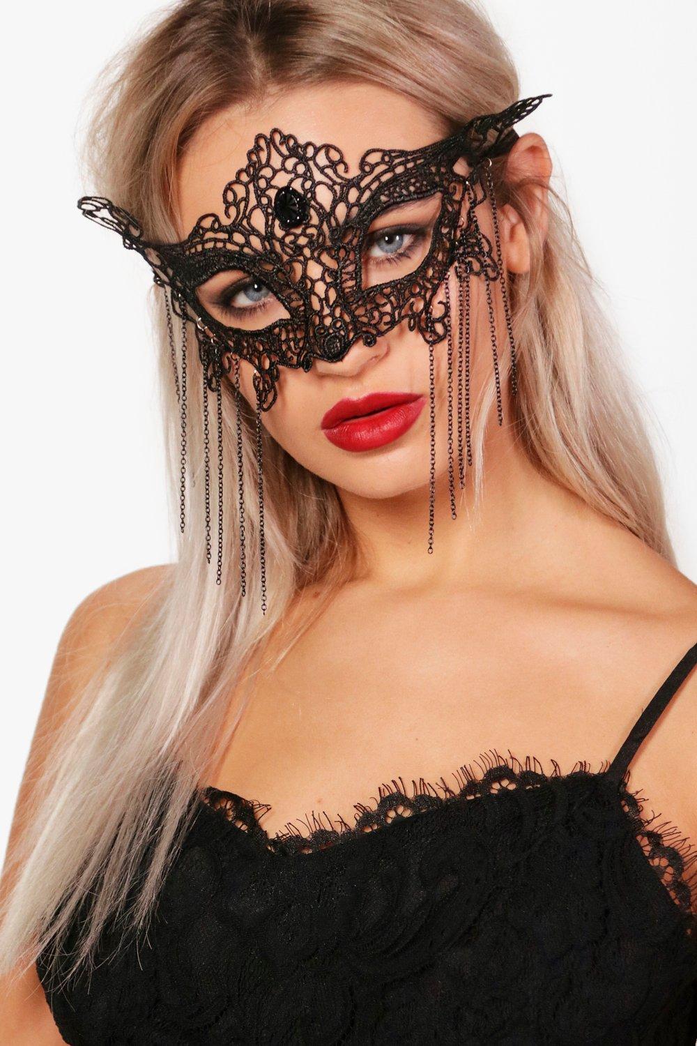 Black Butterfly Lace Face Mask | Boohoo
