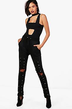 Mol Eyelet Slash Knee Loopback Sweat Joggers