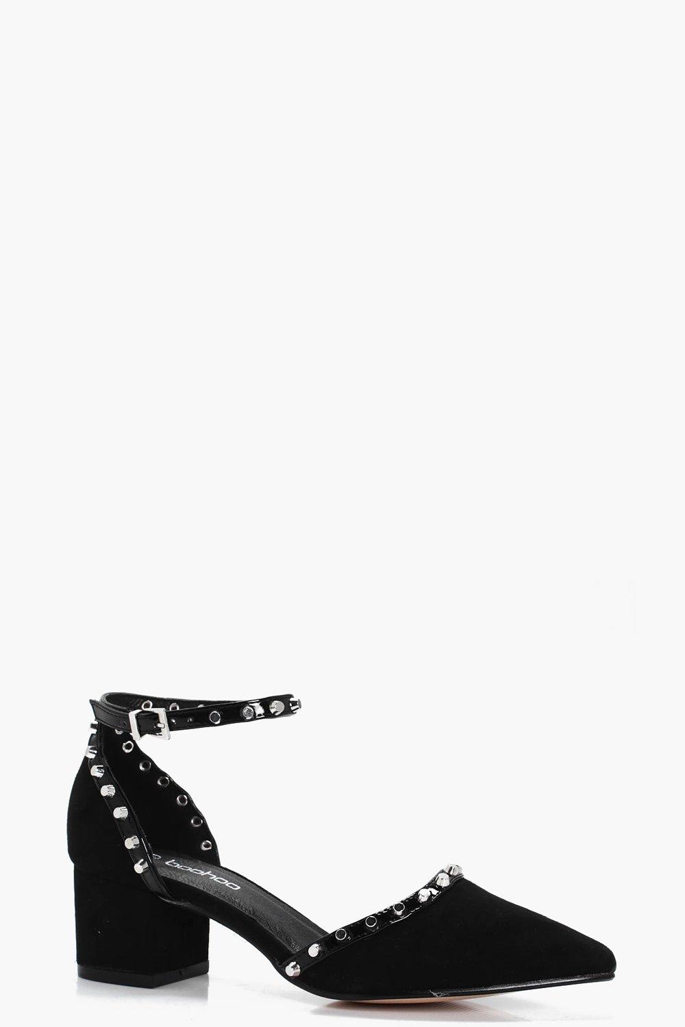 pointed studded heels