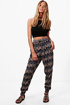 Emilie Bohemian Print Woven Joggers