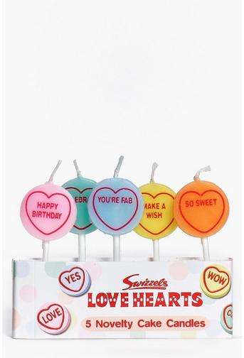 Love Hearts Pack of 5 Birthday Candles