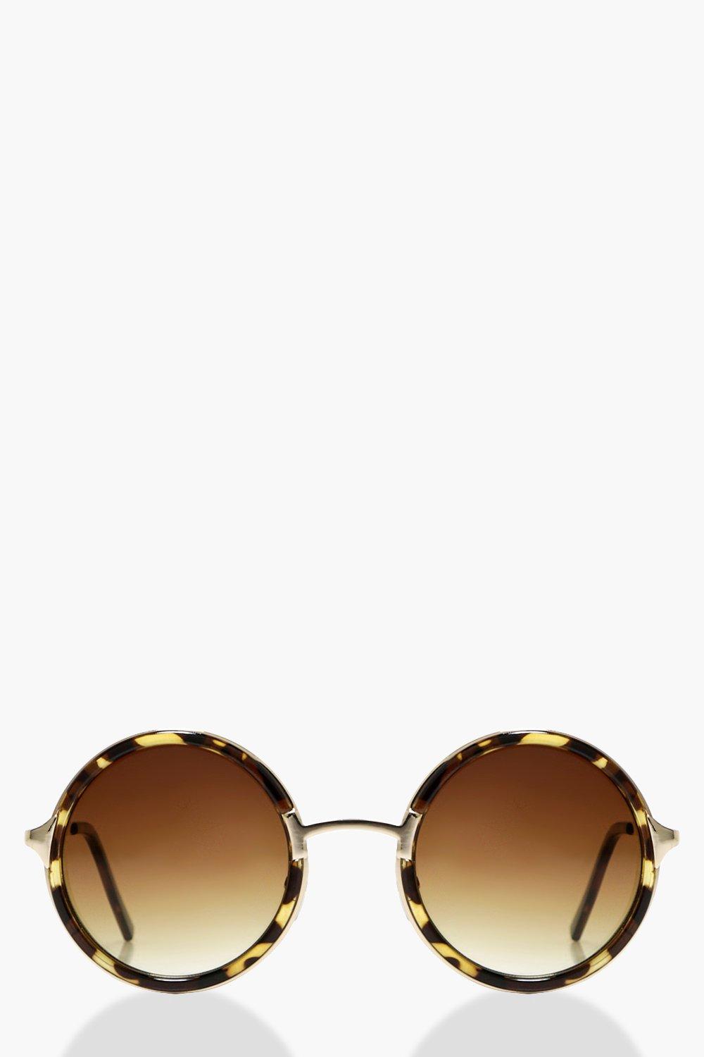 Eva Faded Lense Minimal Round Sunglasses