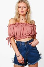 Abigail Ribbed Off The Shoulder Top