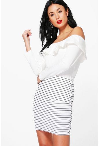 Amelle Ribbed Stripe Mini Skirt