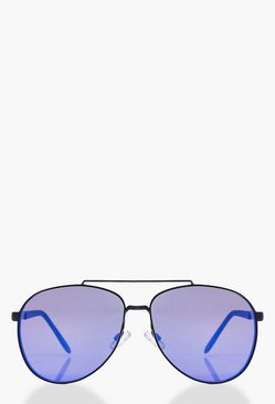 Lucia Blue Revo Flat Lense Aviator Sunglasses