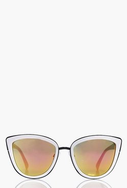 Connie Revo Lense White Cat Eye Sunglasses
