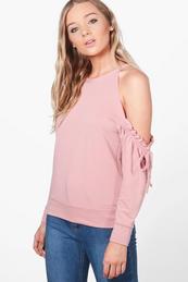 Hollie Cold Shoulder Ruffle Sweat