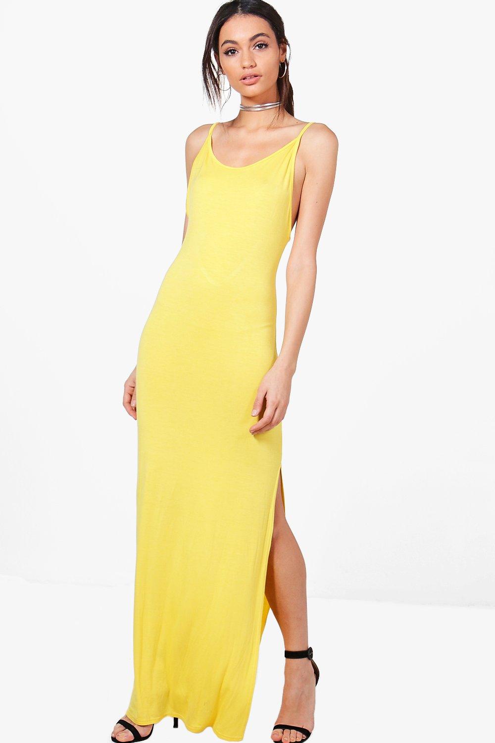 Reem Low Scoop Back Strappy Maxi Dress