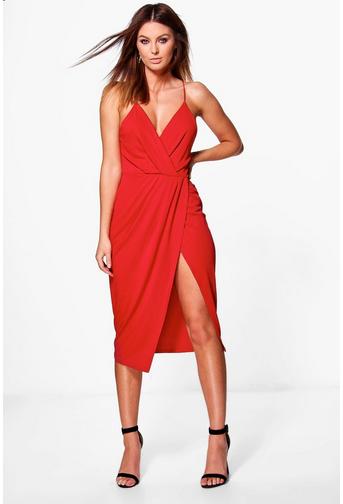 Diane Strappy Wrap Detail Midi Dress