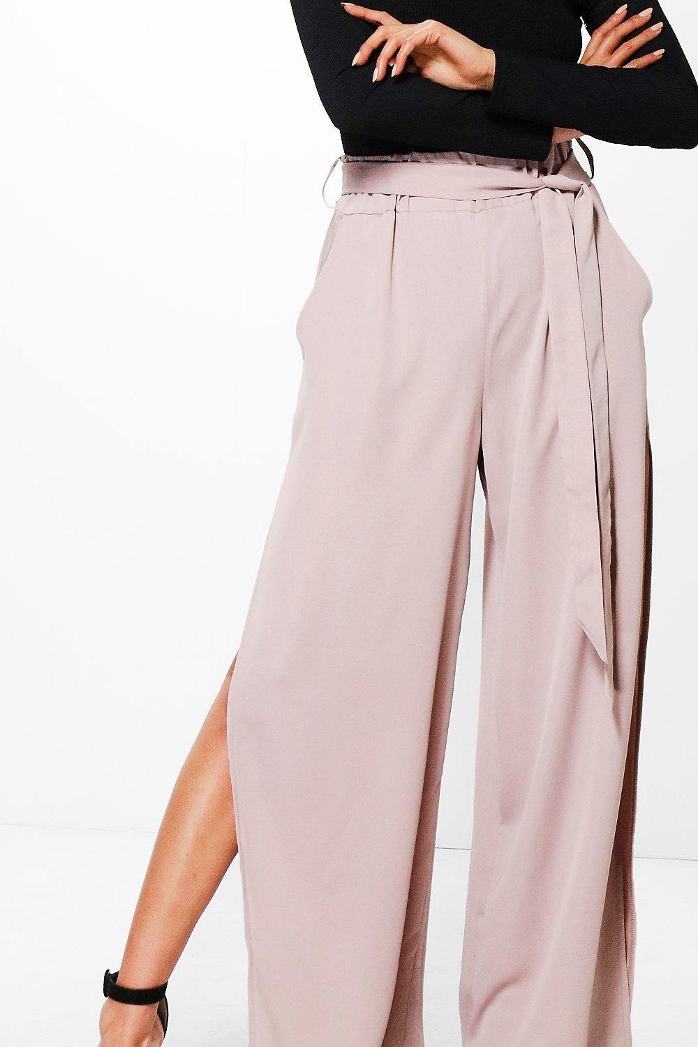 satin wide leg trousers