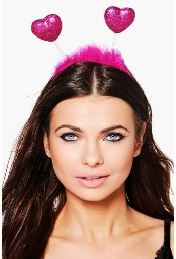 Millie Glitter & Fluffy Heart Headband