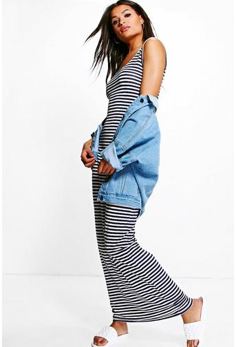 Jessica Stripe Printed Maxi Dress