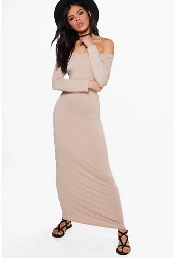 Helen Off Shoulder Long Sleeved Maxi Dress