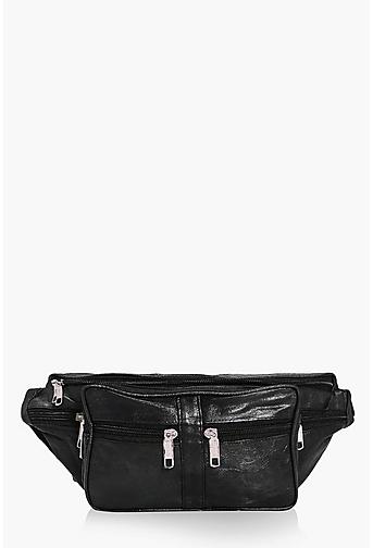 Cerys Multi Zip Front Leather Bumbag