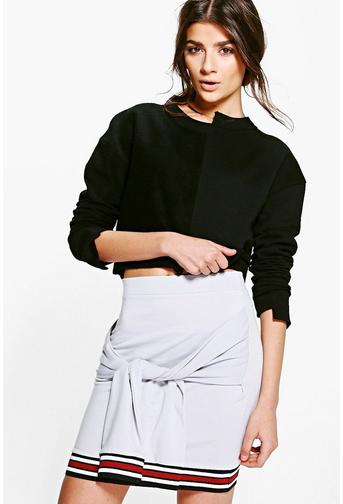 Harlow Contrast Hem Tie Waist Mini Skirt