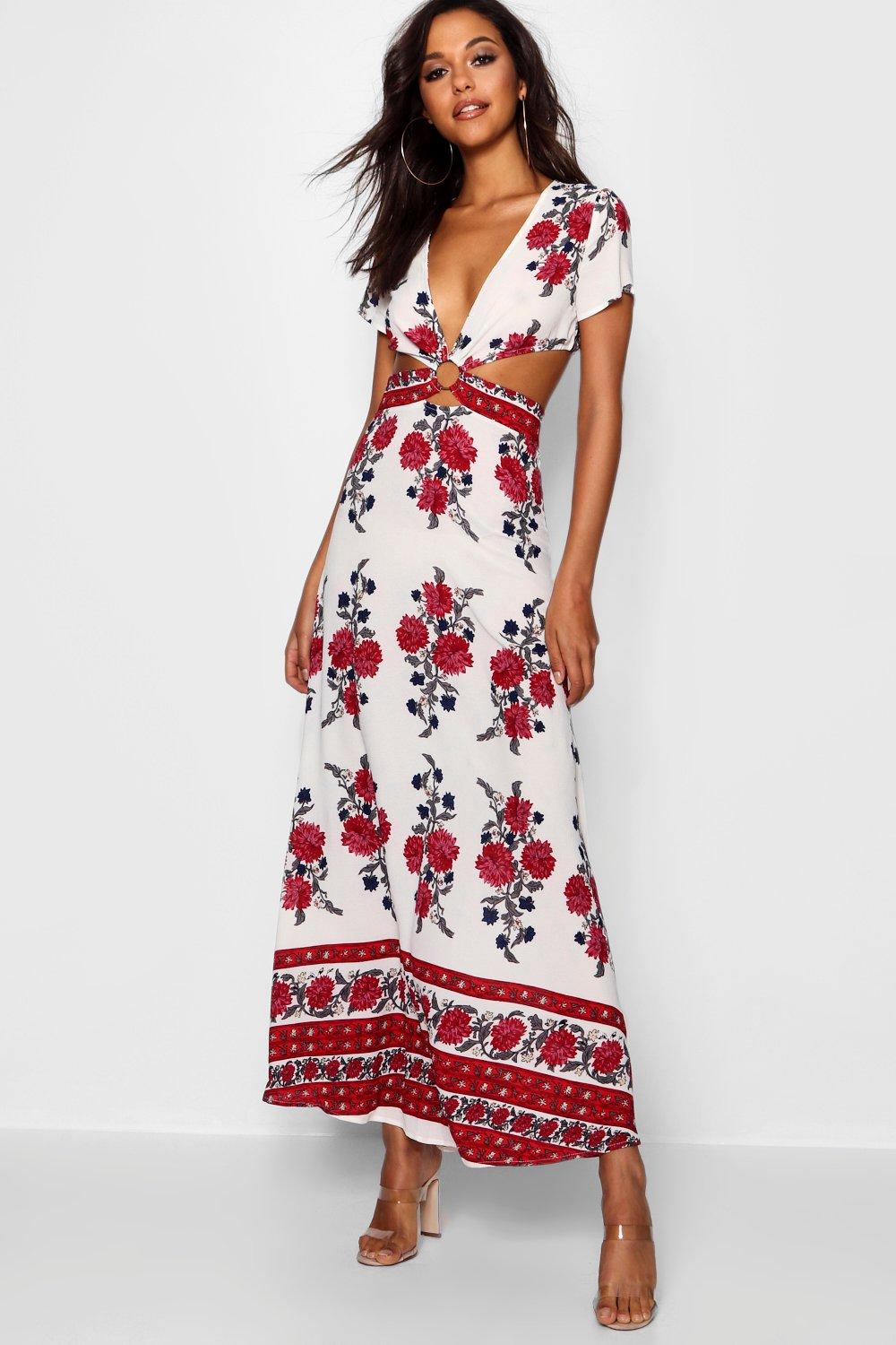 floral cut out maxi