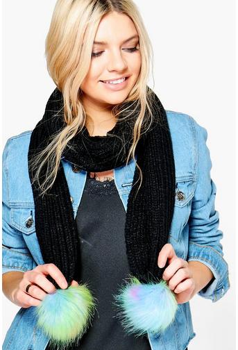 Gracie Mermaid Pom Knitted Scarf