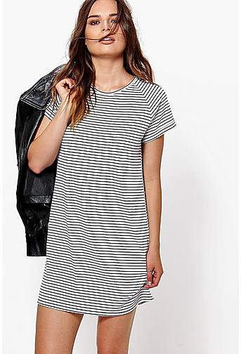 Candy T-Shirt Dress In Stripe Print