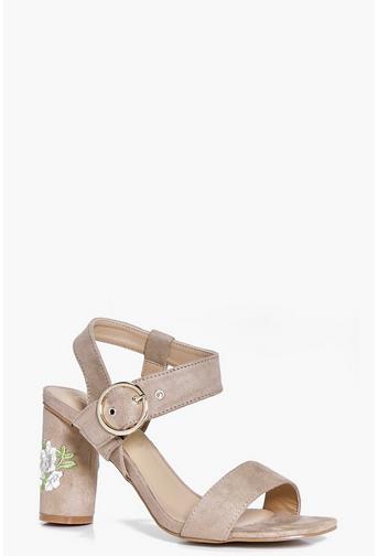 Darcy Embroidered Cylinder Heel