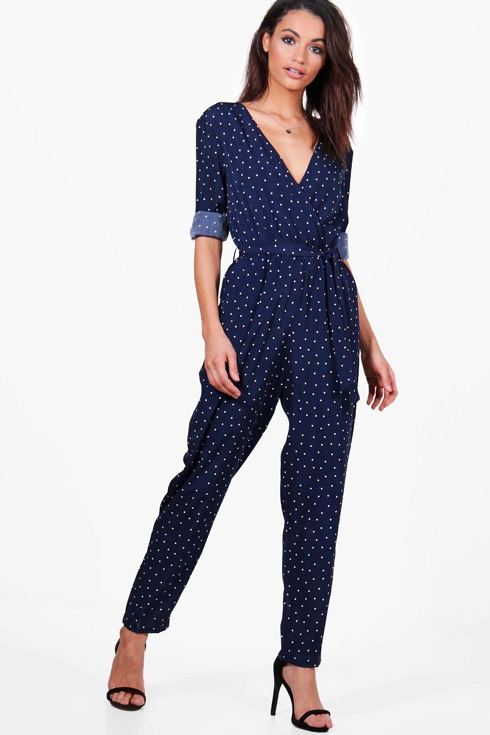 green polka dot jumpsuit