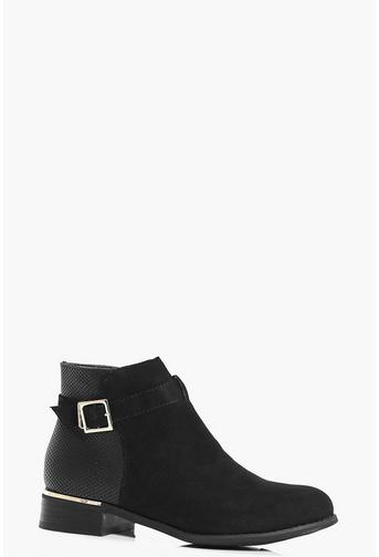 Edie Metallic Buckle Trim Chelsea Boot