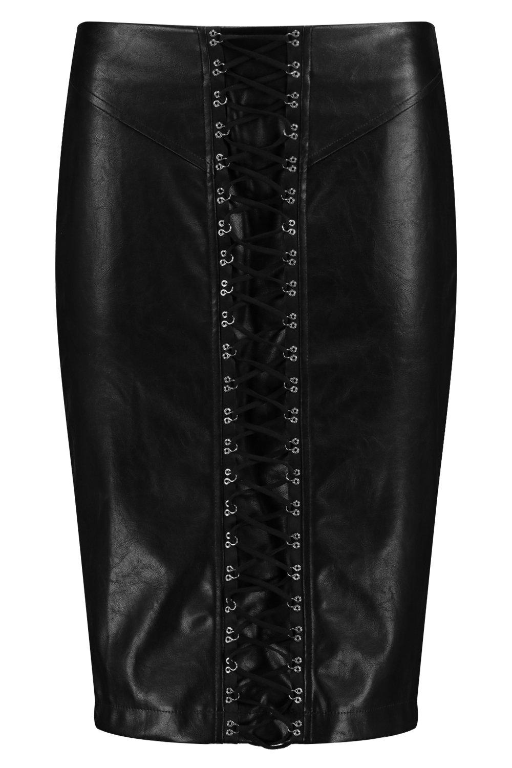Jessica Lace-Up Vegan Leather Skirt | Shop Clothes at Nasty Gal!