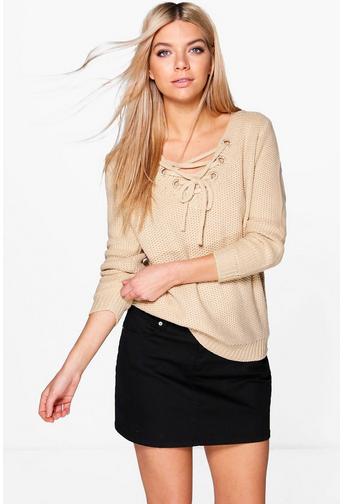 Caroline Lace Up Fisherman Jumper